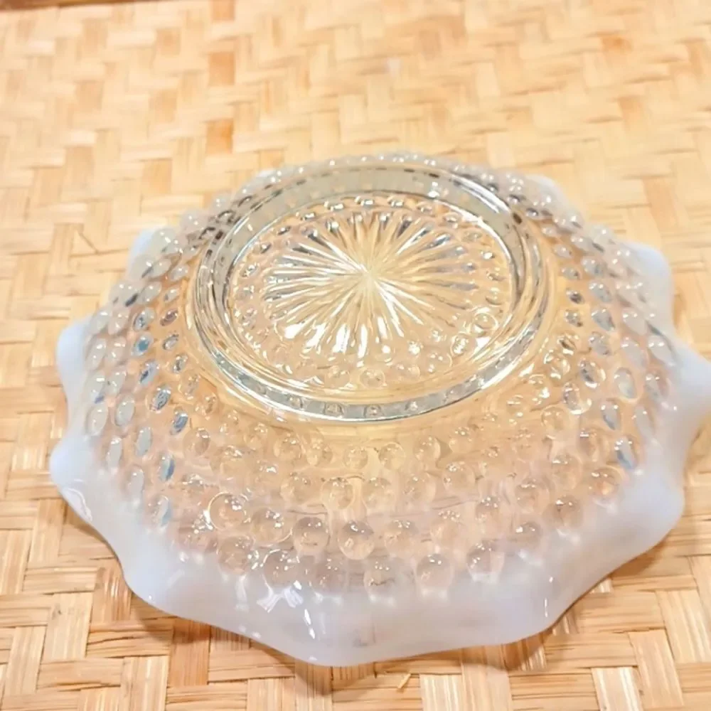 Anchor Hocking Opalescent Moonstone Hobnail Bowl 6 Inch